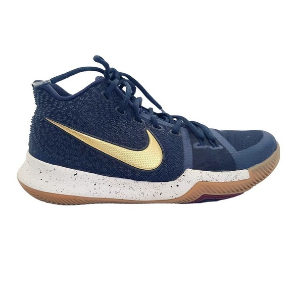 Nike Kyrie 3 EP Obsidian Irving Gold 852396-400 Basketball Shoes Men's 8 - Picture 1 of 9